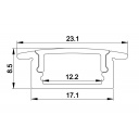 Profil aluminiowy do taśm LED płaski 1,5 m - Carbest
