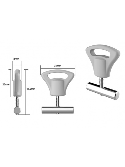 Stopper do szyny kedrowej 7 mm, srebrny – RTent