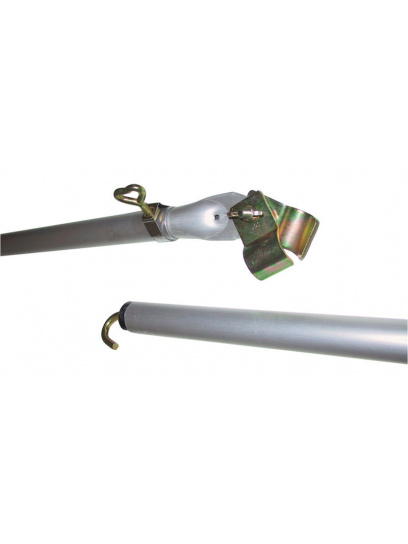 Drążek dachowy z haczykiem 170–260 cm Ø25 mm, srebrny – RTent