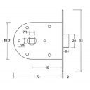 Zamek wpuszczany drzwi do kampera/przyczepy 7x7 mm