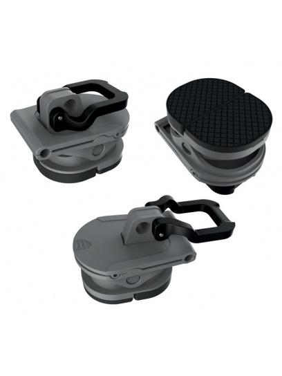 Klipy do mocowania rurek przedsionka 65 mm 3 szt., szary/czarny – RTent