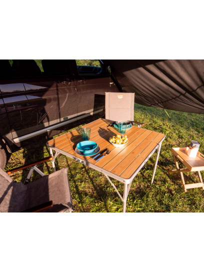 Stół składany bambusowy 90×90×70 - Camp4
