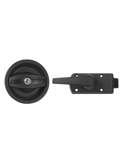 Zamek do drzwi przyczepy Europe bez cylinderka prawy czarny - Zadi