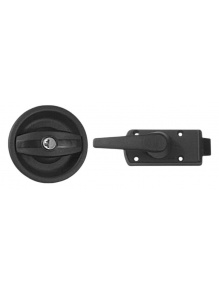 Zamek do drzwi przyczepy Economy + cylinderek z 2 kluczykami prawy czarny - Zadi