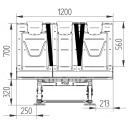Kanapa rozkładana 540 1900x1200 z pasami 3-punkt i ISOFIX - Fasp