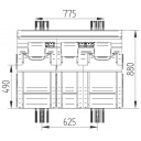 Kanapa rozkładana 540 1900x1200 z pasami 3-punkt i ISOFIX - Fasp