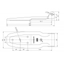 Zawias burtowy do zabudowy z otworami HB-01.270-02 - Steelpress