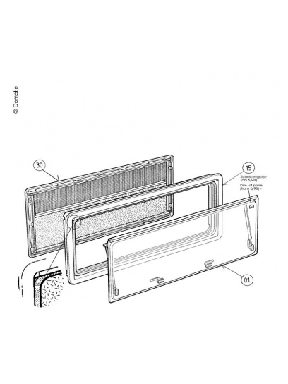 Skrzydło okna S3 550x600 - Dometic