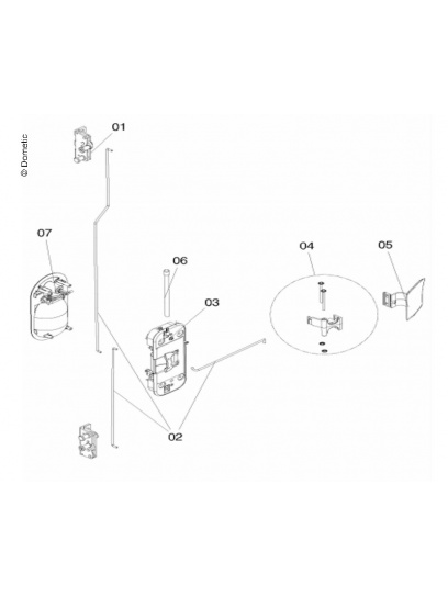 Mechanizm zamka CaraD-I300plus/I600plus - Dometic