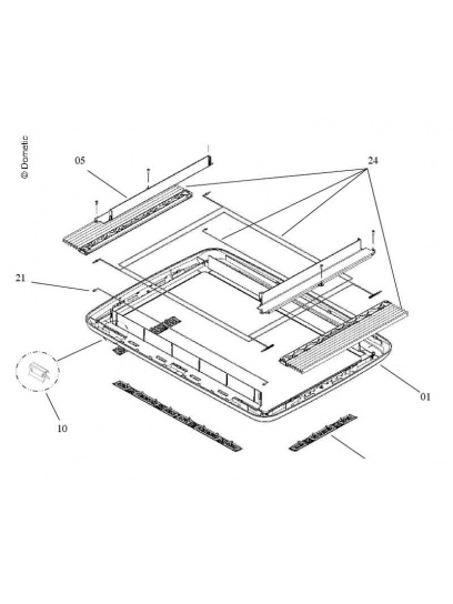 System roletowy Midi Heki zaciemnienie + moskitiera kremowy - Dometic