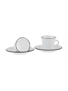 Filiżanki z melaminy Espresso Set Linea Line Black 2 szt. - Gimex