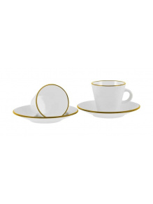 Filiżanki z melaminy Espresso Set Linea Line Gold 2 szt. - Gimex
