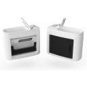 Zlew umywalka z szafką obrotową Voila Lavello biało/czarna