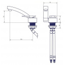 Bateria jednouchwytowa Florenz Kompakt ciepła/zimna woda chrom - Comet