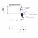 Kran składany Arona zimna woda biały/chrom - Comet