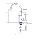 Bateria jednouchwytowa Lucca Oval ciepła/zimna woda chrom - Comet