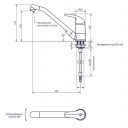 Bateria jednouchwytowa Roma ciepła/zimna woda 220 mm chrom - Comet