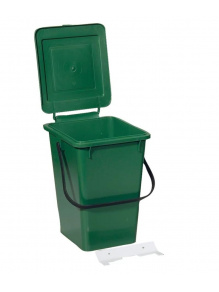 Kosz na śmieci z pokrywą + listwa montażowa 8 l zielony - Comet