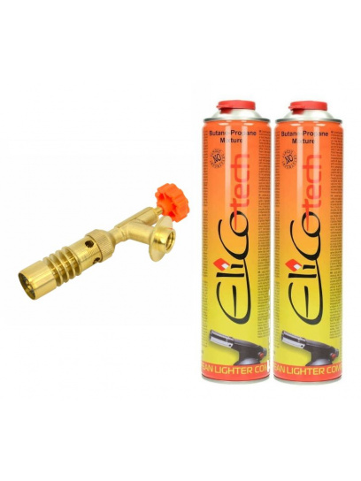 Palnik gazowy wielofunkcyjny gwintowany RK-5003 + 2x kartusz gazowy ElicoTech 600 ml - Elico