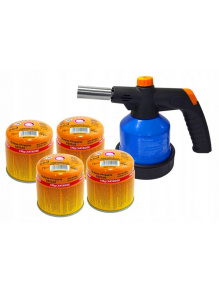 Palnik gazowy wielofunkcyjny przebijany RK-5004 + 4x kartusz gazowy ElicoTech 190 g - Elico
