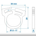 10x Opaska zaciskowa Quick-Clip Ø15-17 mm - Fawo