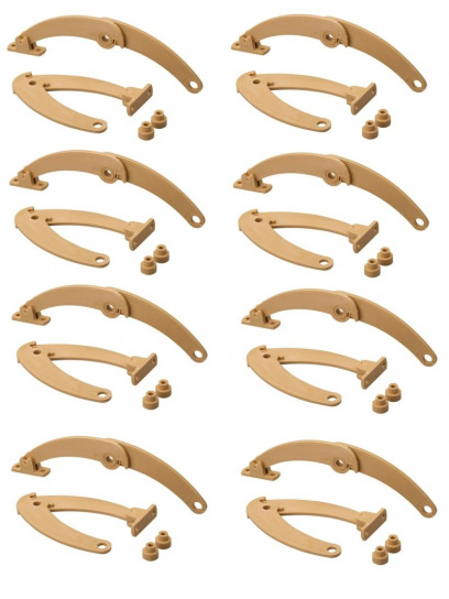 8szt Zawias meblowy podnośnik blokada drzwiczek jasnobrązowy - Fawo