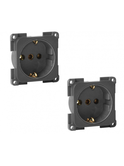 2szt Gniazdo 230V Schuko czarne Presto - Berker - Fawo