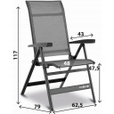 Krzesło kempingowe Travelounger Air M Salt&Pepper - Brunner