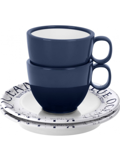 Zestaw filiżanek z melaminy Set Espresso Blue Ocean 100 ml 2 szt. - Brunner