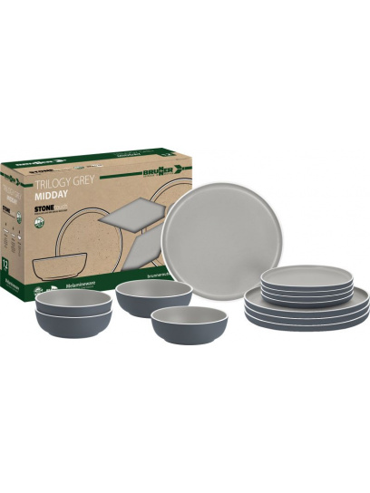 Zestaw obiadowy z melaminy Midday Trilogy Grey - Brunner