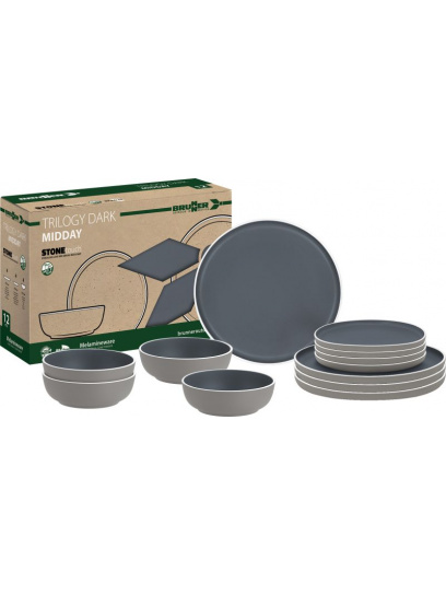 Zestaw obiadowy z melaminy Midday Trilogy Dark - Brunner
