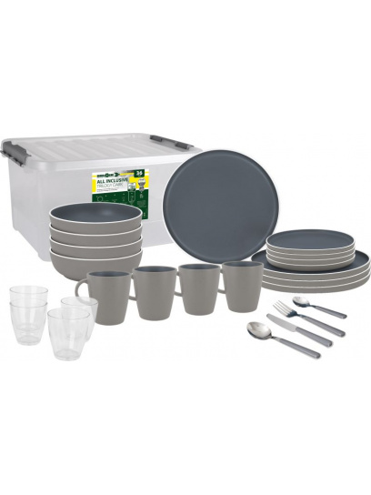 Zestaw obiadowy z melaminy All Inclusive Trilogy Dark - Brunner