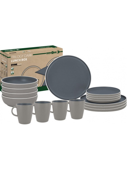 Zestaw obiadowy z melaminy Lunch Box Trilogy Dark - Brunner