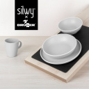 Zestaw obiadowy z melaminy magnetyczny Dolomit Magnetic Silwy White - Brunner