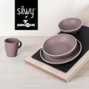 Zestaw obiadowy z melaminy magnetyczny Dolomit Magnetic Silwy Rose - Brunner