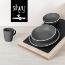 Zestaw obiadowy z melaminy magnetyczny Dolomit Magnetic Silwy Grey - Brunner