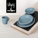 Zestaw obiadowy z melaminy magnetyczny Dolomit Magnetic Silwy Blue - Brunner