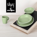 Zestaw obiadowy z melaminy magnetyczny Dolomit Magnetic Silwy Green - Brunner