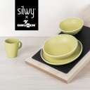 Zestaw obiadowy z melaminy magnetyczny Dolomit Magnetic Silwy Yellow - Brunner