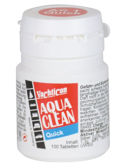 Środek tabletki do uzdatniania wody Aqua Clean AC 1 Quick 100 szt. - Yachticon