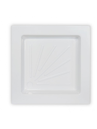 OUTLET - Brodzik prysznicowy z krawędzią boczną 665x665x80 mm ABS biały