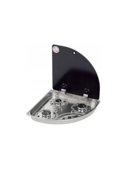 Kuchenka gazowa 3-palnikowa narożna ze szklaną pokrywą FC1343-E-GR-W - Can