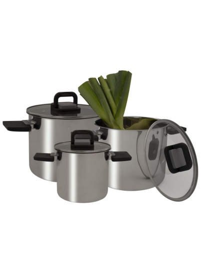 Zestaw garnków Cookware Dublin stainless steel 6 el. - EuroTrail