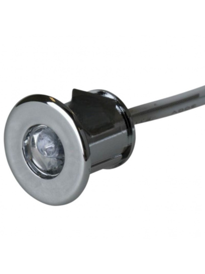 Mini reflektor wpuszczany LED 12 V Ø19 mm chrom