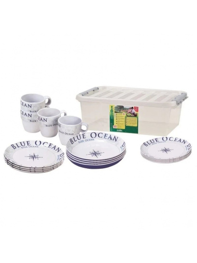 OUTLET - Zestaw obiadowy Stack Box Blue Ocean Antislip - Brunner