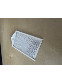 OUTLET - Odblask prostokątny na wkręty biały - ramka biała